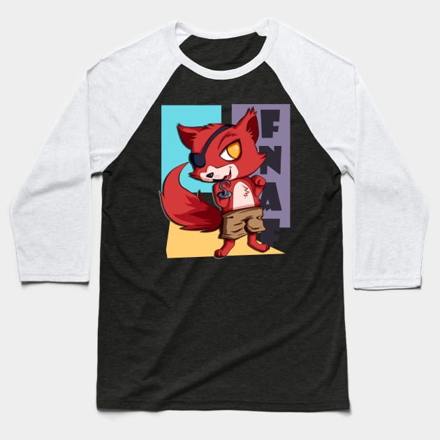 Foxy FNAF Baseball T-Shirt by panchi